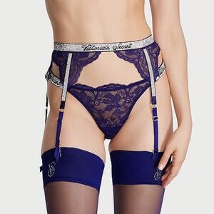 Victoria's Secret Very Sexy Night Ocean Shine Strap Lace Garter Belt